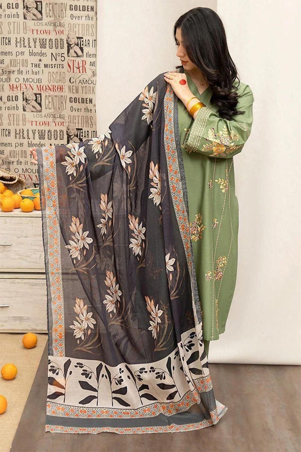 ZAHRA SHAH JHAN 3PC EMBROIDERY DRESS