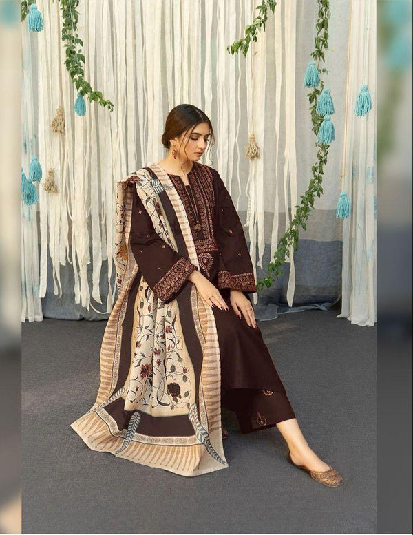 3PC EMBROIDERY LAWN DRESS