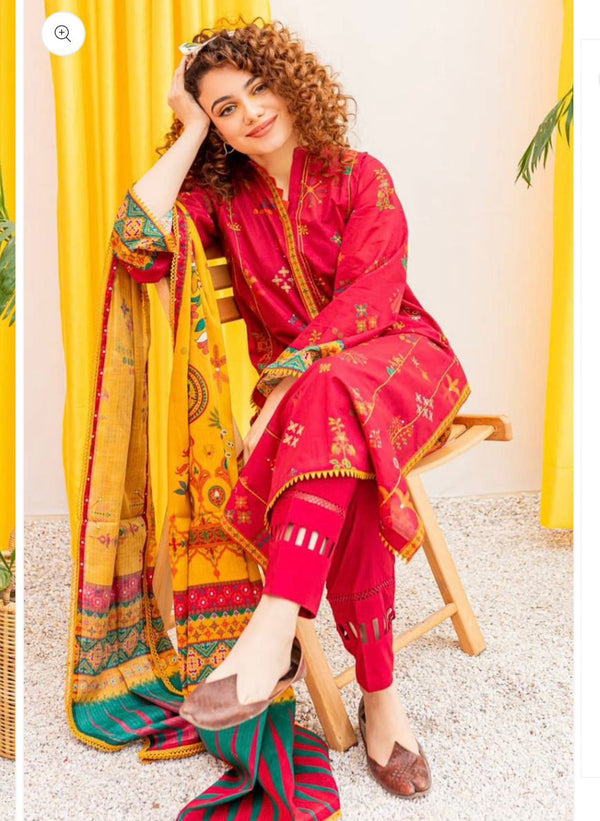 3PC EMBROIDERY LAWN DRESS