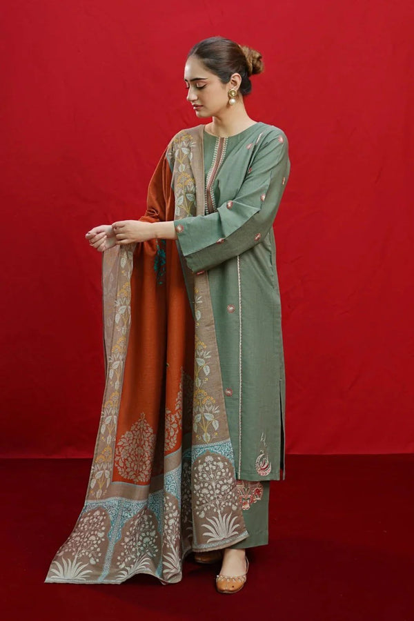 3PC EMBROIDERY LAWN DRESS