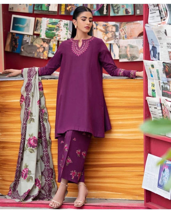 3PC EMBROIDERY LAWN DRESS