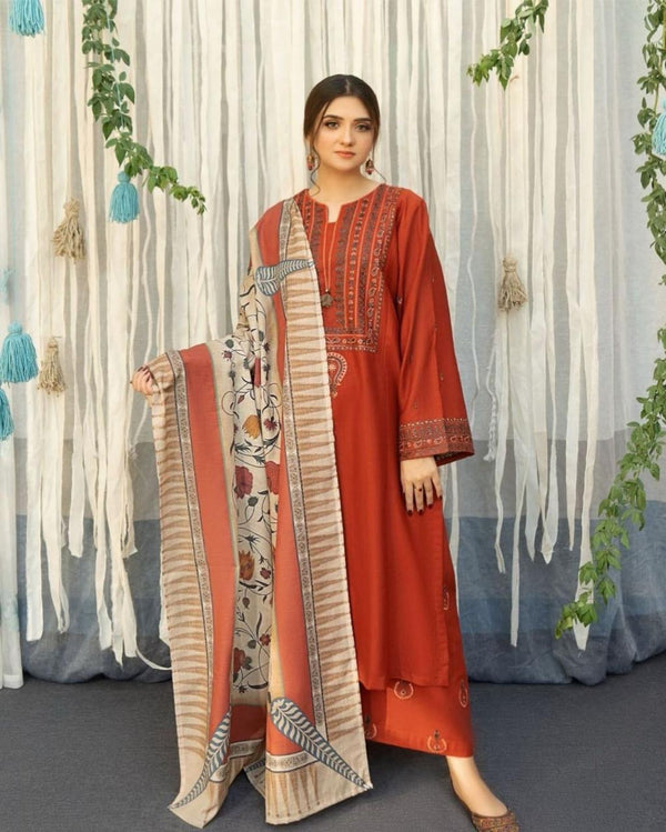 3PC EMBROIDERY LAWN DRESS