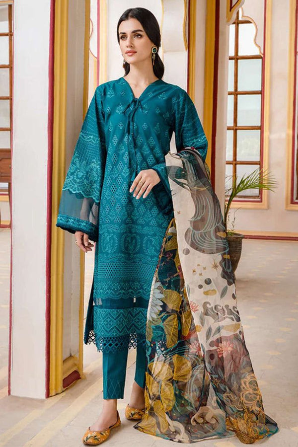 3PC EMBROIDERY LAWN DRESS