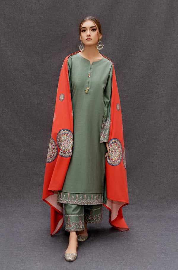 3PC EMBROIDERY LAWN DRESS